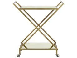 Metal Drinks Trolley With Mirrored Top Gold IVERA -Cheap Furniture Store undef src sa picid 797869 type whitesh image