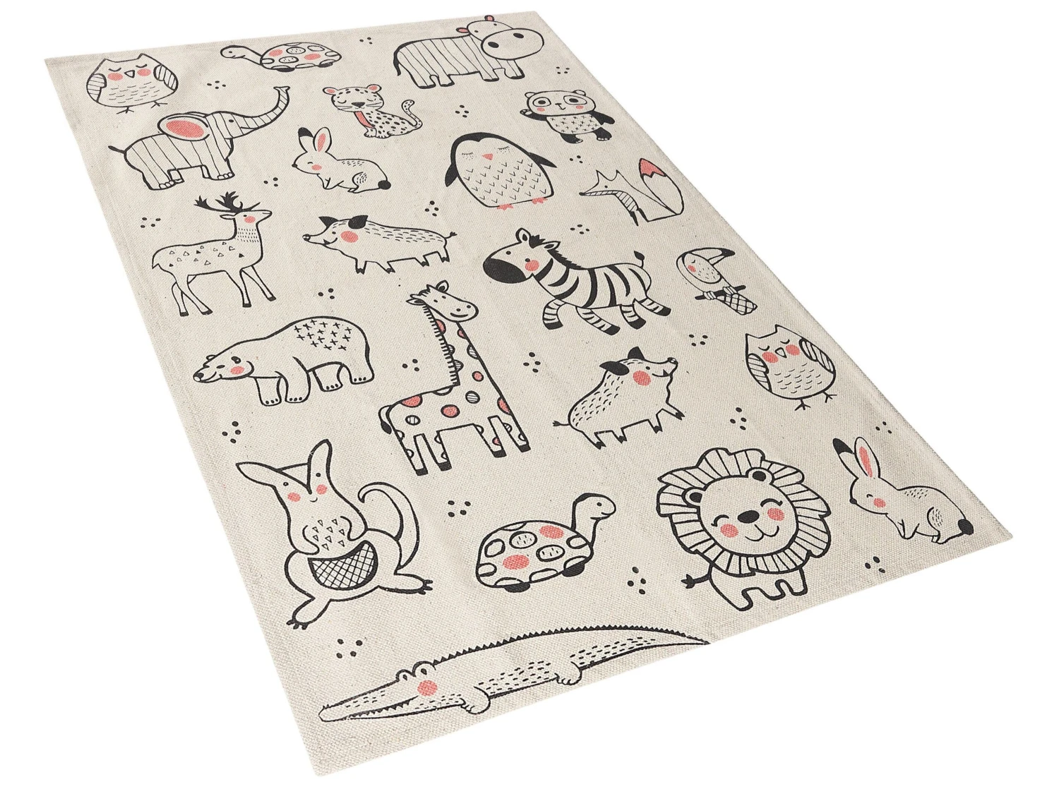 Cotton Kids Rug Animal Print 90 X 145 Cm White KAYLAN - Image 3