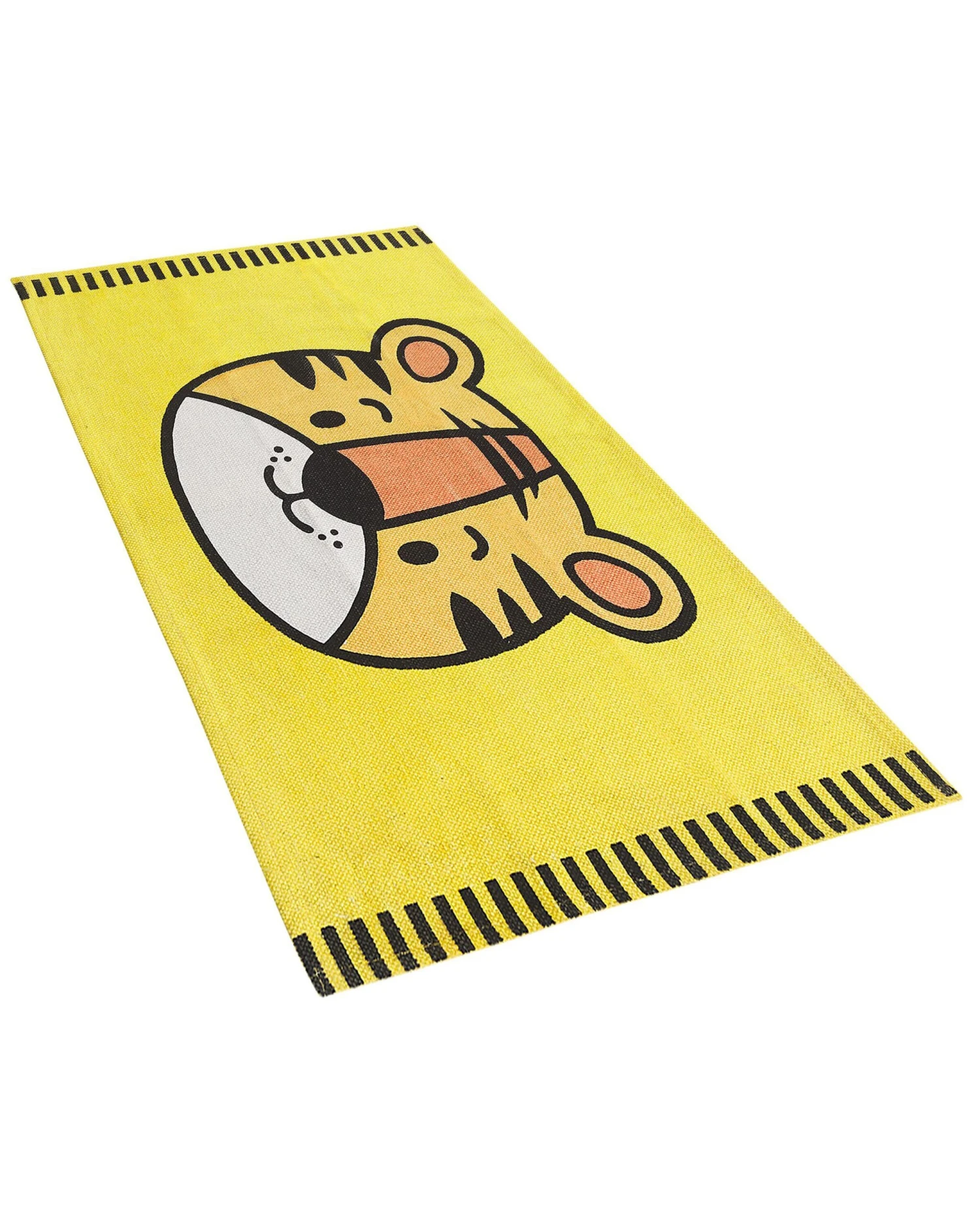 Cotton Kids Rug Tiger Print 60 X 90 Cm Yellow RANCHI - Image 3