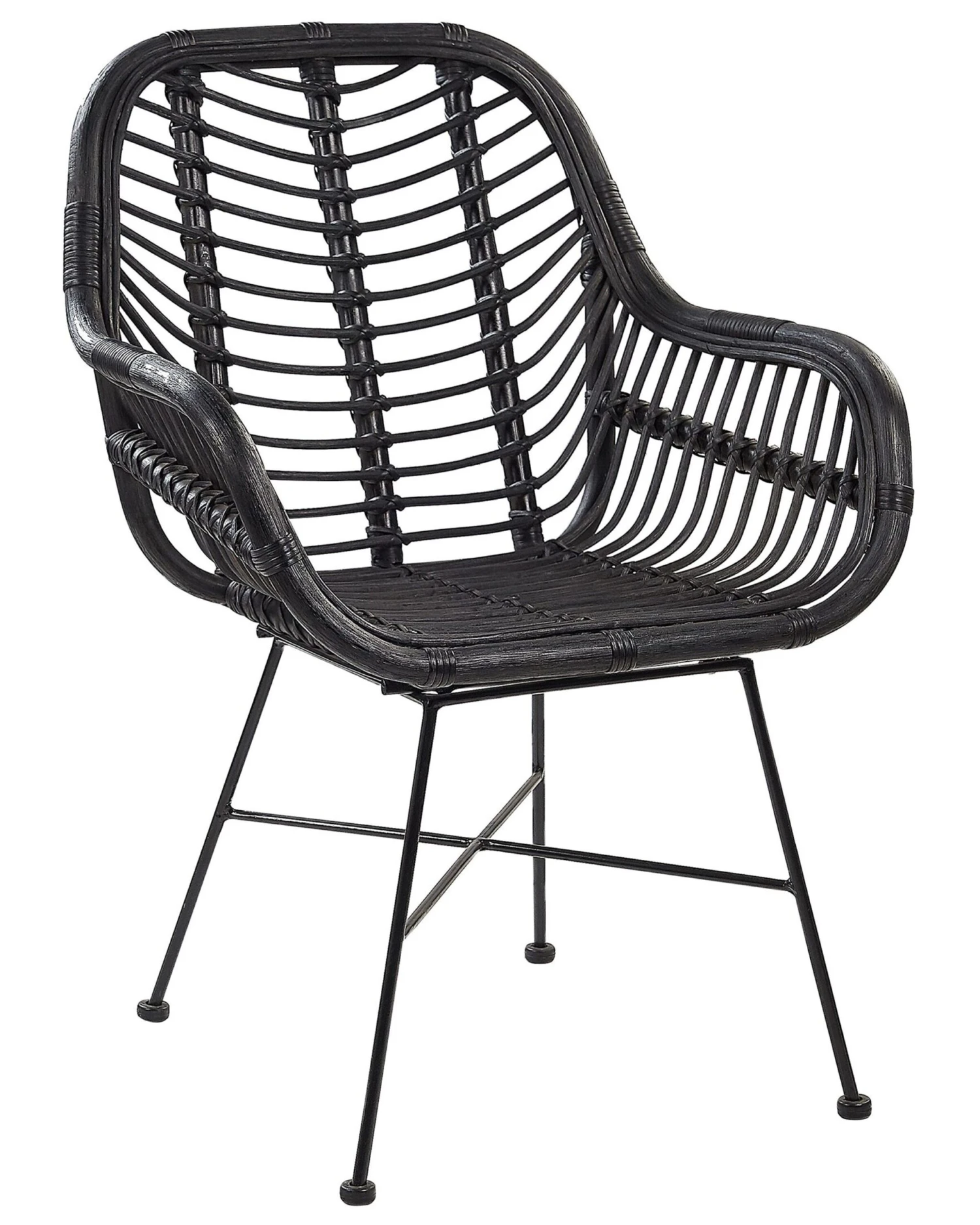 Rattan Accent Chair Black CANORA