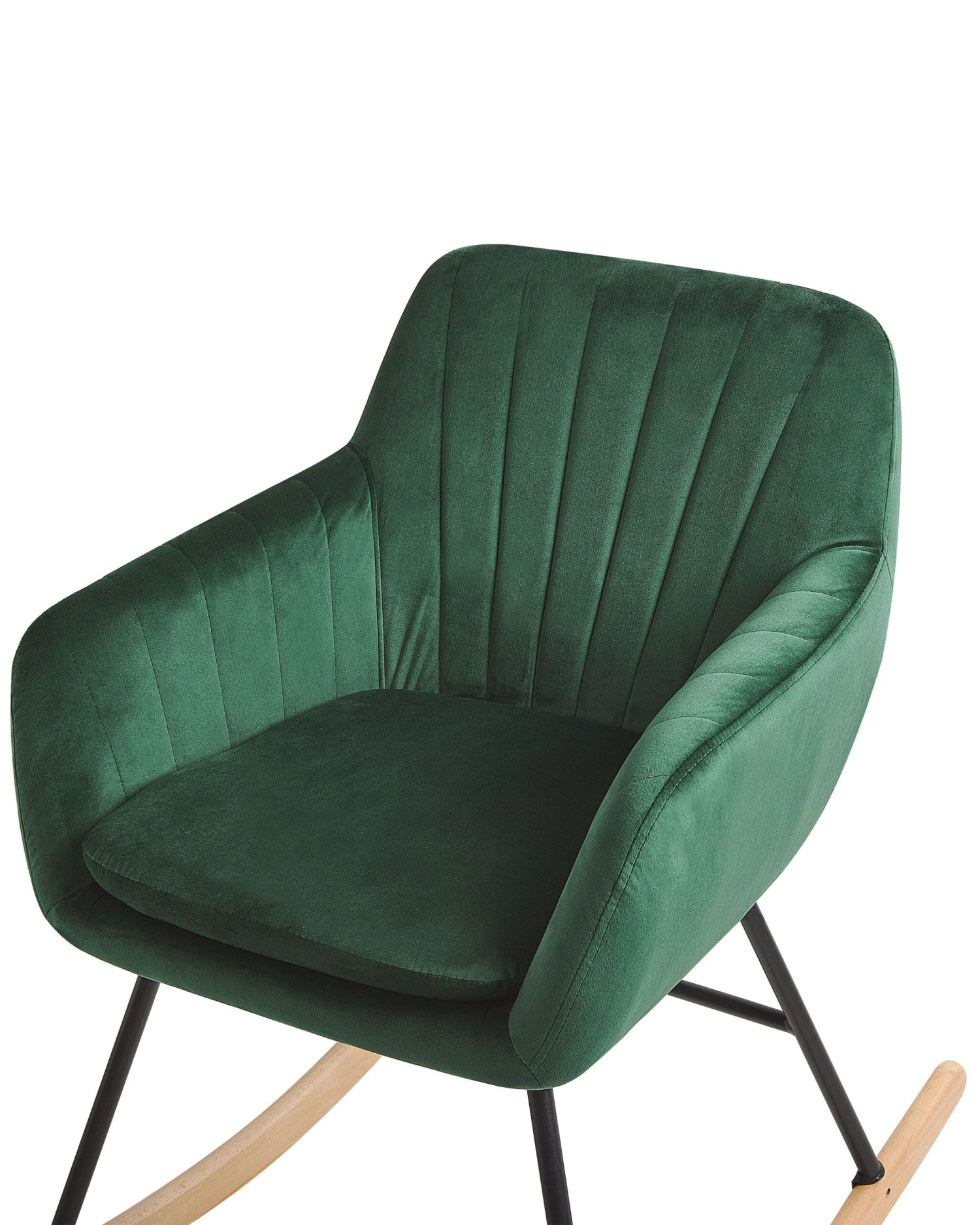 Velvet Rocking Chair Emerald Green LIARUM - Image 5