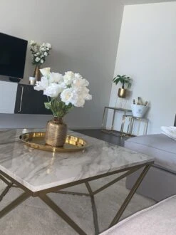 Coffee Table Marble Effect Beige And Gold MALIBU -Cheap Furniture Store undef src sa picid 800737 type whitesh image