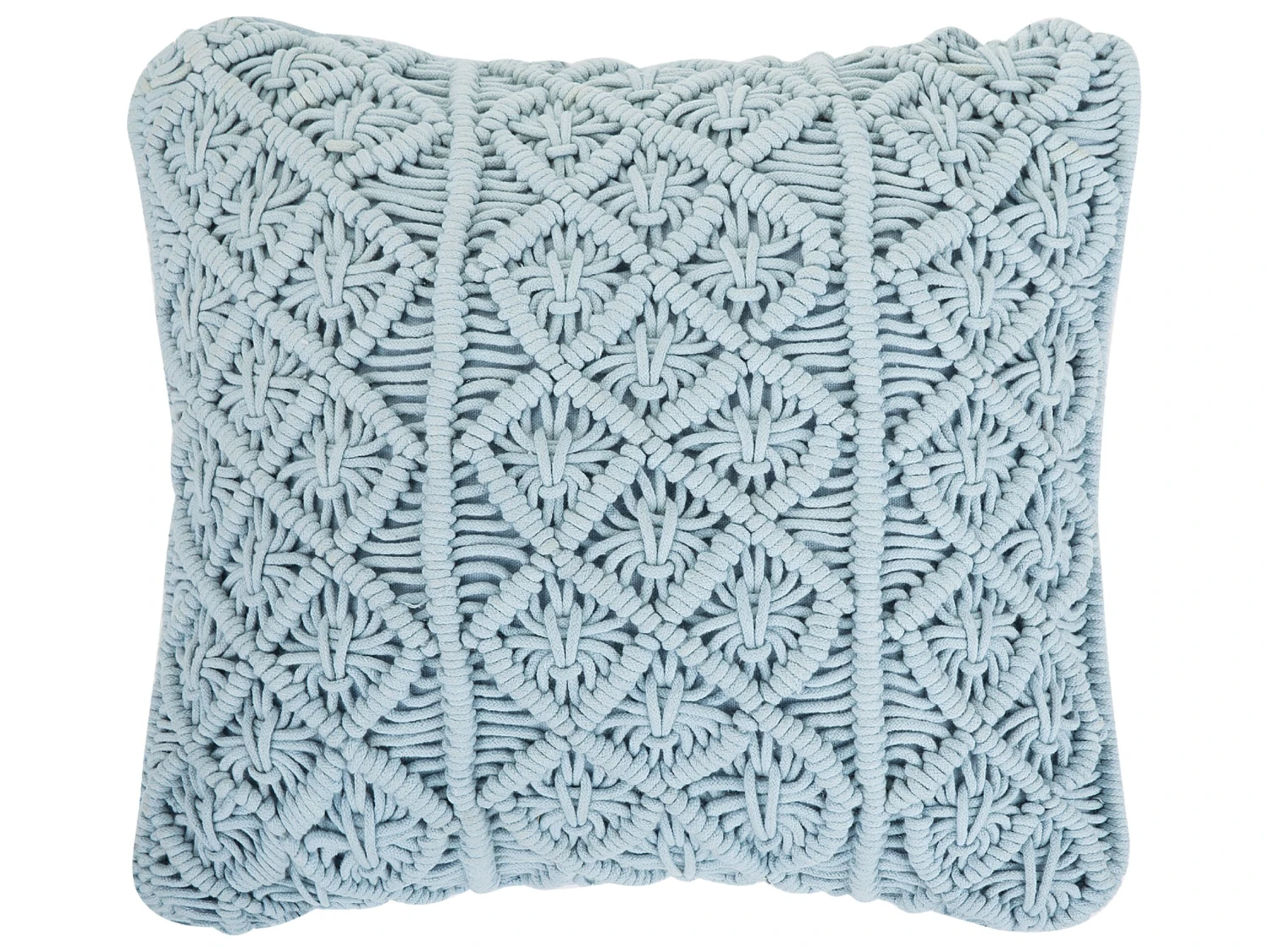 Cotton Macrame Cushion 45 X 40 Cm Blue GOREME