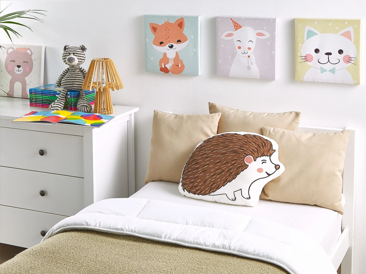 Set Of 2 Cotton Kids Cushions Hedgehog 46 X 36 Cm Brown BENAGULRU - Image 2