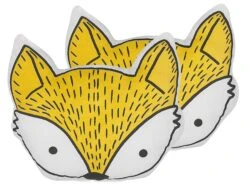 Set Of 2 Cotton Kids Cushions Fox 50 X 40 Cm Yellow VADODARA