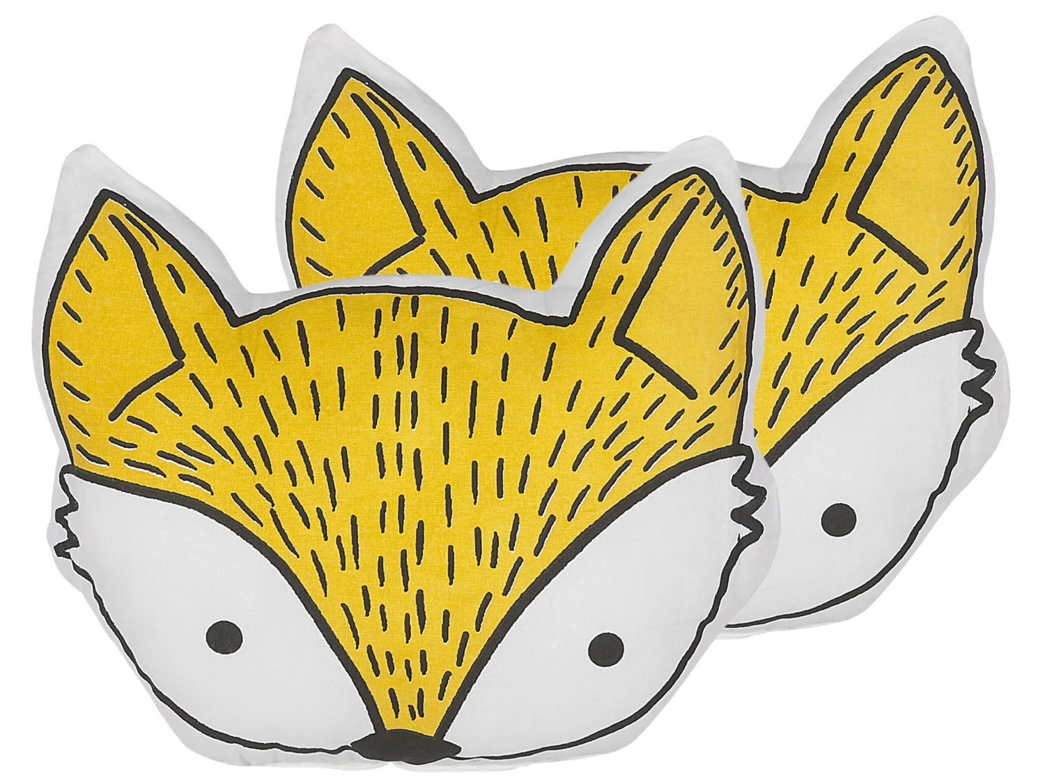 Set Of 2 Cotton Kids Cushions Fox 50 X 40 Cm Yellow VADODARA