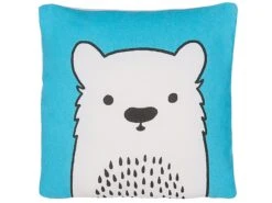Set Of 2 Cotton Kids Cushions Bear 45 X 45 Cm Blue WARANASI -Cheap Furniture Store undef src sa picid 801108 type whitesh image