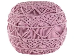 Cotton Pouffe Pink KAYSERI