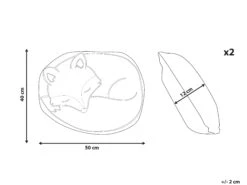 Set Of 2 Cotton Kids Cushions Fox 50 X 40 Cm Grey DHANBAD -Cheap Furniture Store undef src sa picid 801248 type whitesh image