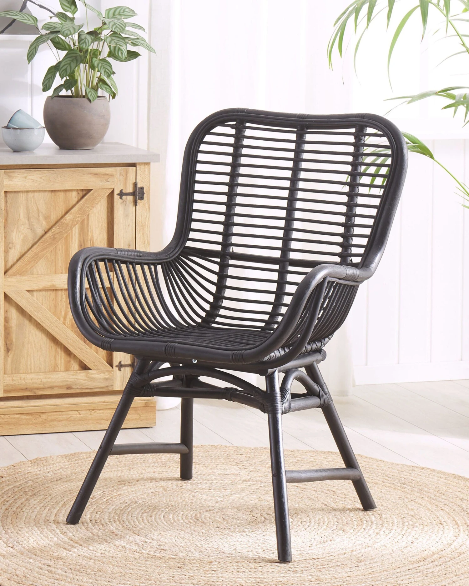 Rattan Accent Chair Black TOGO - Image 2