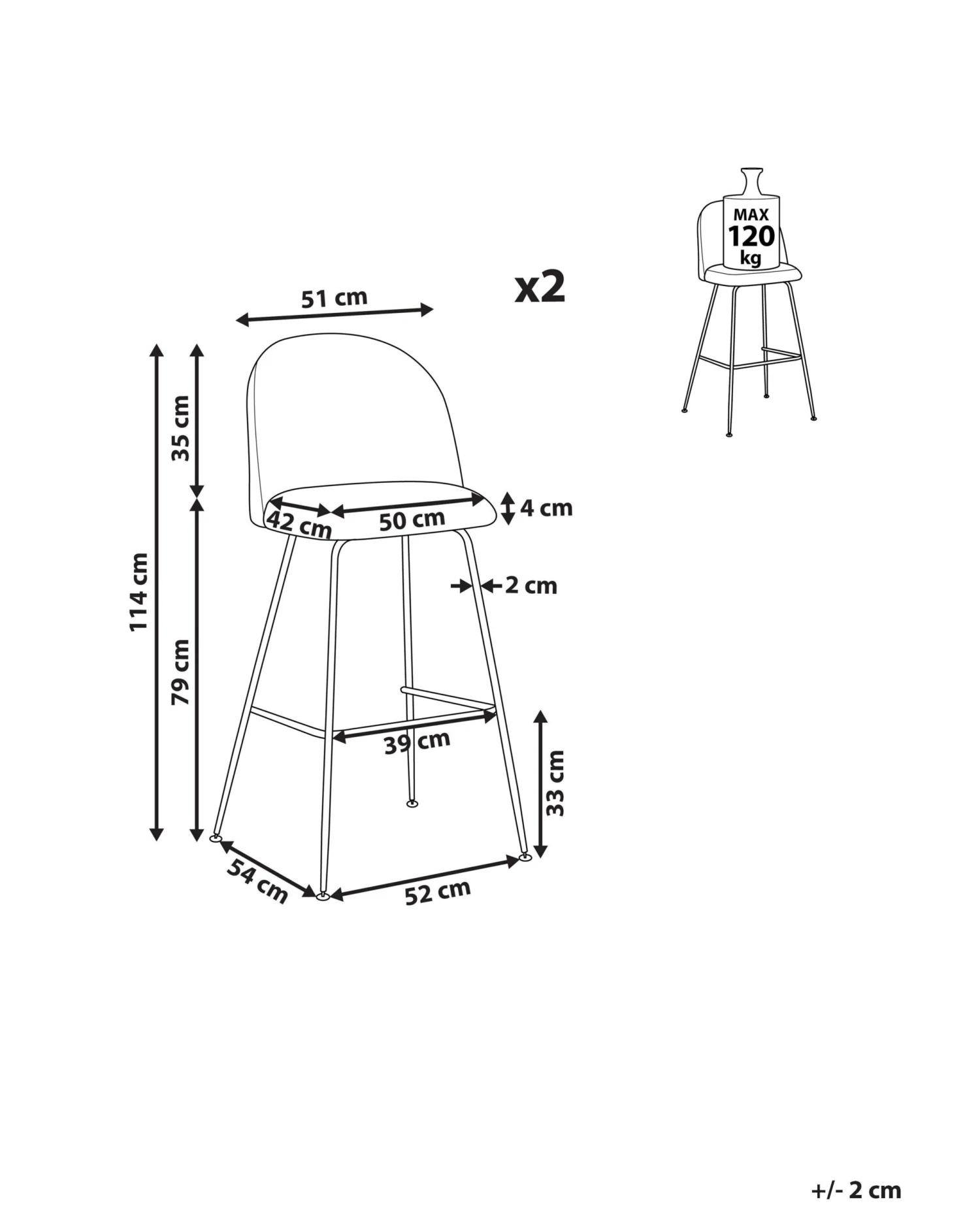 Set Of 2 Velvet Bar Chairs Grey ARCOLA 11 Set Of 2 Velvet Bar Chairs Grey ARCOLA - Image 9