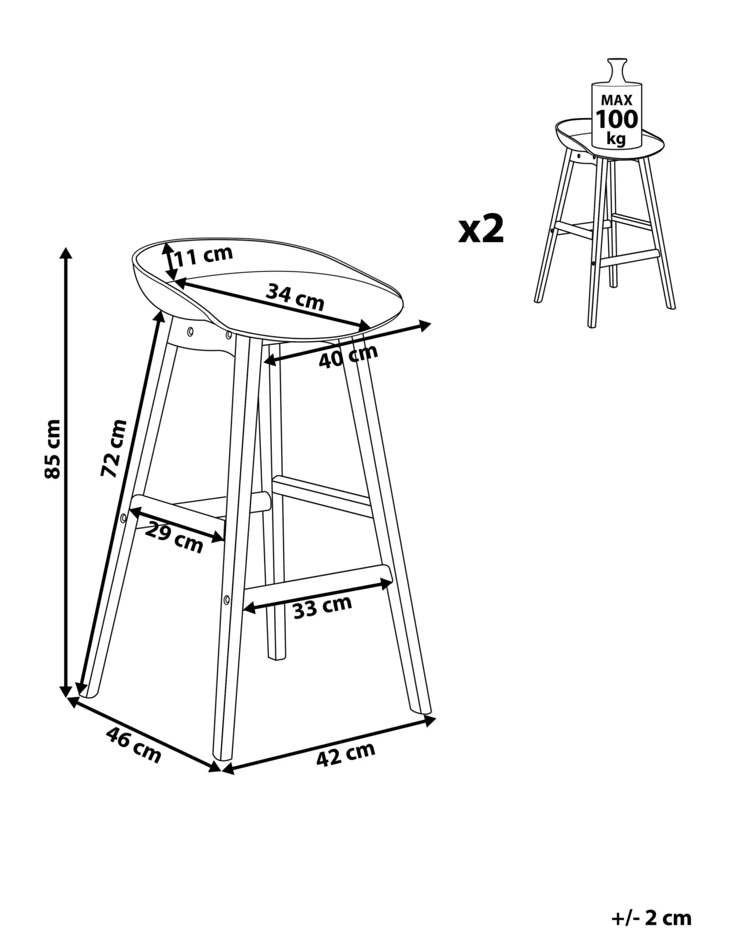 Set Of 2 Bar Chairs White MICCO 12 Set Of 2 Bar Chairs White MICCO - Image 10
