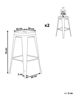 Set Of 2 Bar Stools 76 Cm White CABRILLO -Cheap Furniture Store undef src sa picid 802503 type whitesh image