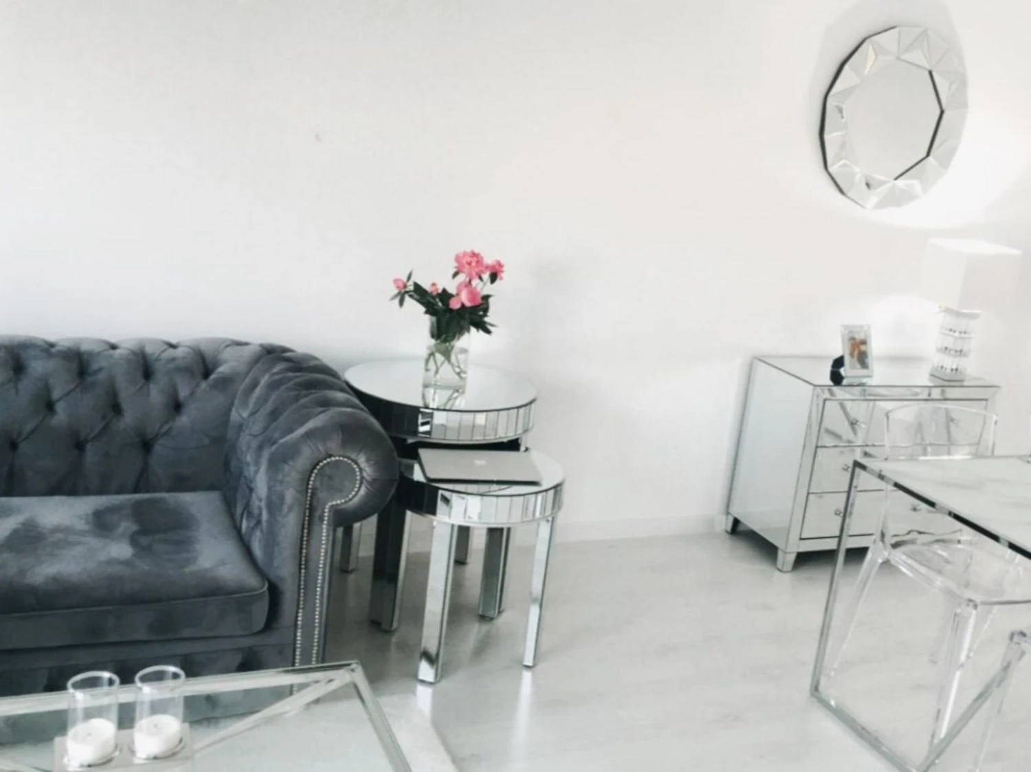 Nest Of 2 Mirrored Side Tables Silver RIMARDE - Image 4