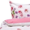 Cotton Duvet Cover Set Floral Pattern White And Pink LARYNHILL Various Sizes