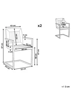 Set Of 2 Faux Leather Dining Chairs Off-White BRANDOL 19 Set Of 2 Faux Leather Dining Chairs Off-White BRANDOL -Cheap Furniture Store undef src sa picid 805673 type whitesh image