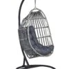 PE Rattan Hanging Chair With Stand Dark Grey SESIA -Cheap Furniture Store undef src sa picid 806042 type whitesh image