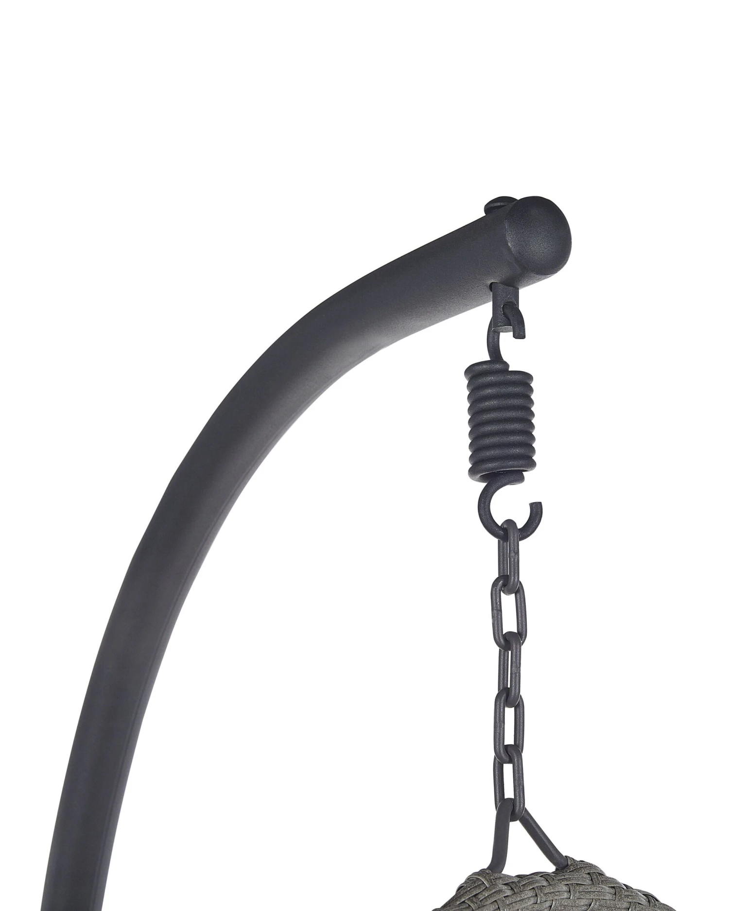 PE Rattan Hanging Chair With Stand Dark Grey SESIA - Image 10