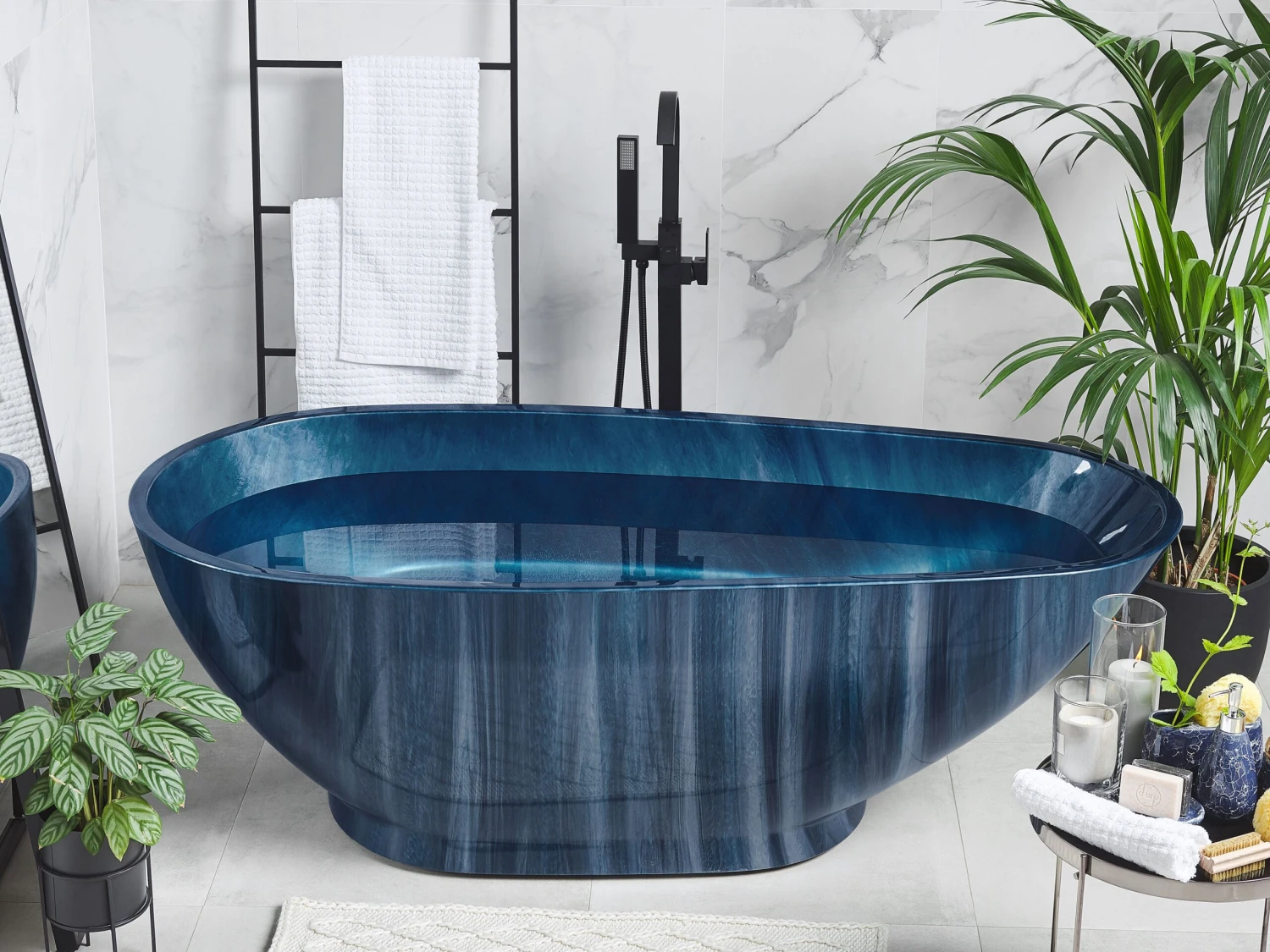 Bath 1700 X 800 Mm Marble Effect Navy Blue RIOJA 4 Bath 1700 X 800 Mm Marble Effect Navy Blue RIOJA - Image 2