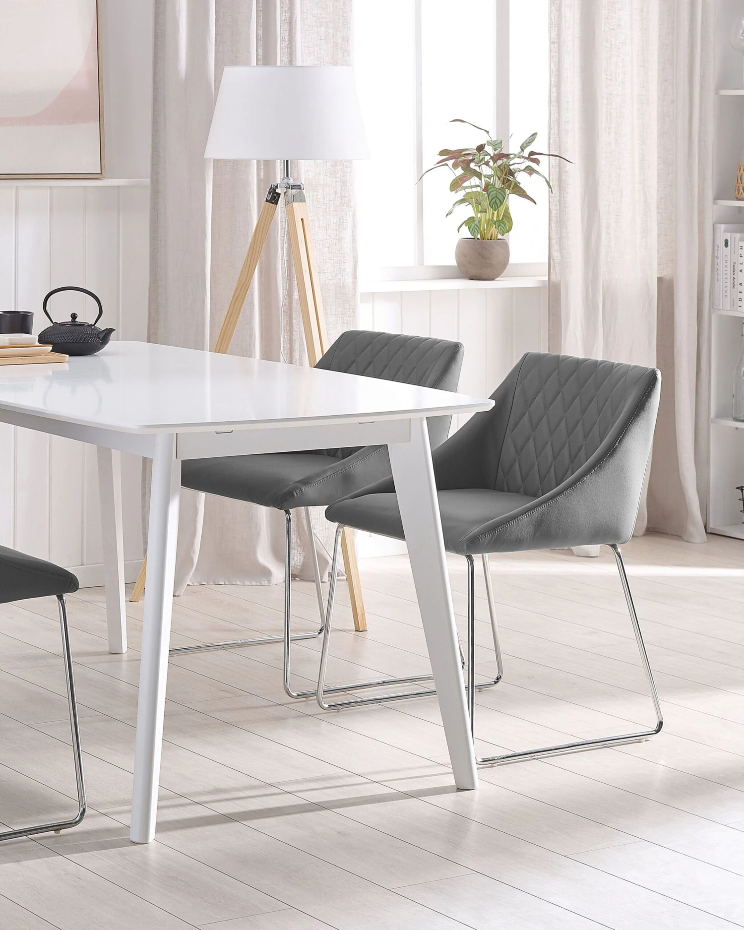 Set Of 2 Dining Chairs Faux Leather Grey ARCATA 4 Set Of 2 Dining Chairs Faux Leather Grey ARCATA - Image 2