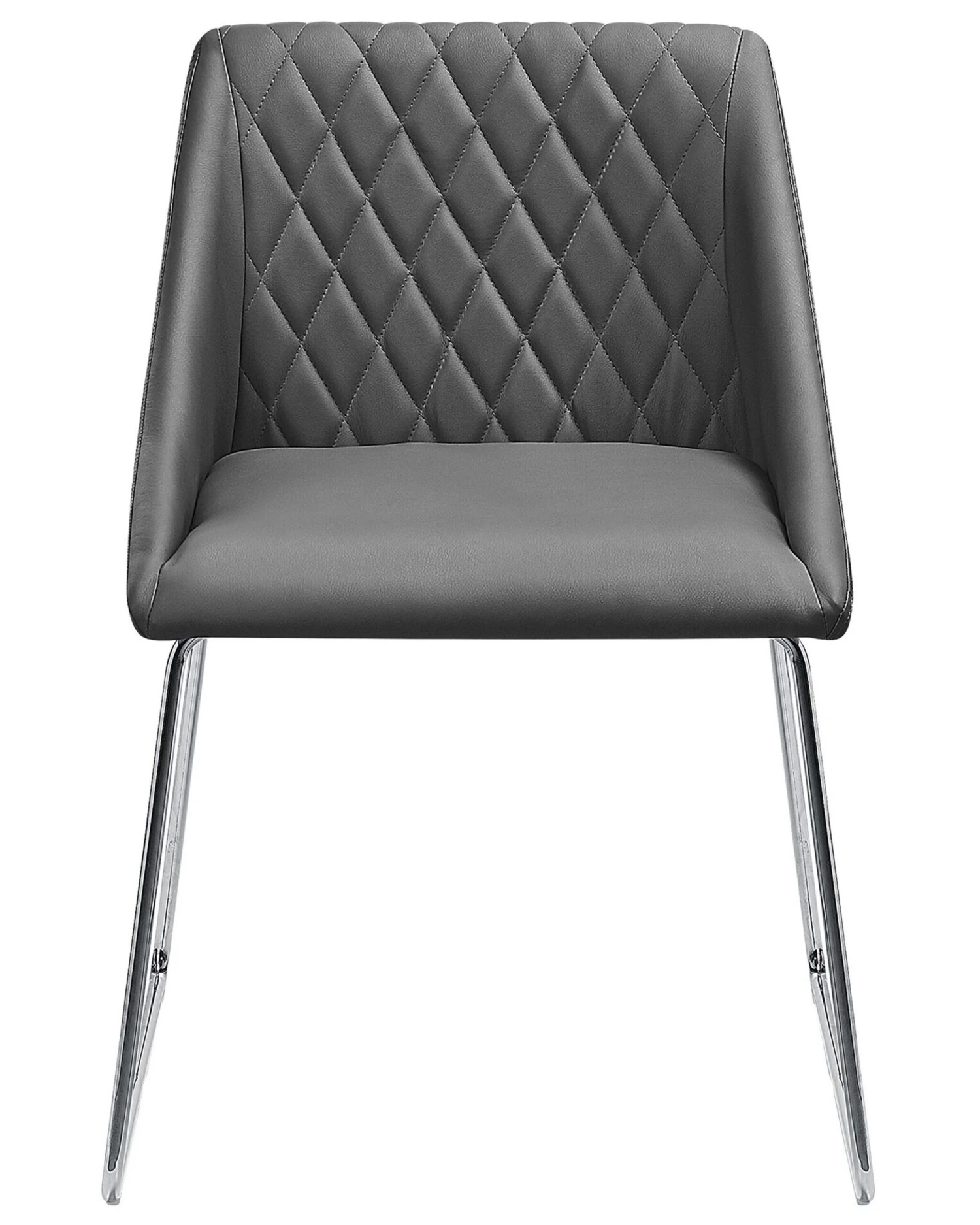 Set Of 2 Dining Chairs Faux Leather Grey ARCATA 7 Set Of 2 Dining Chairs Faux Leather Grey ARCATA - Image 5