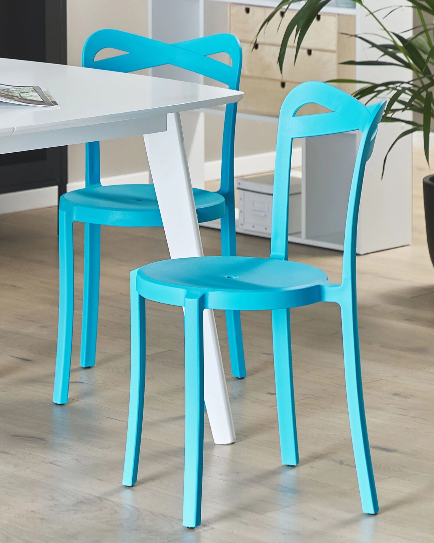 Set Of 2 Dining Chairs Blue CAMOGLI - Image 4