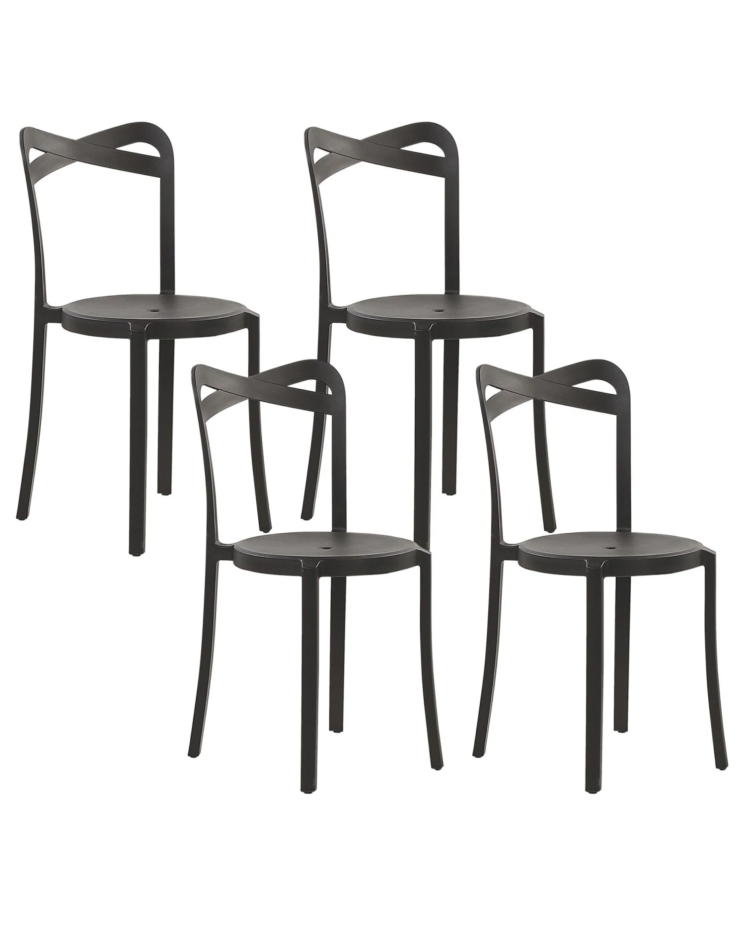 Set Of 4 Dining Chairs Black CAMOGLI 3 Set Of 4 Dining Chairs Black CAMOGLI