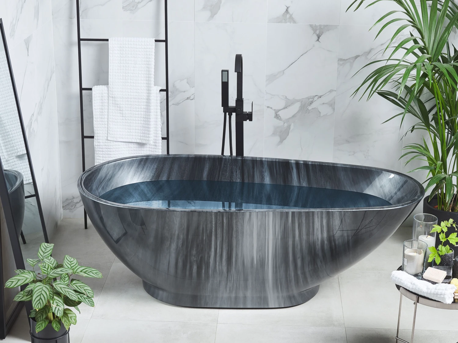 Bath 1700 X 800 Mm Marble Effect Black RIOJA - Image 2