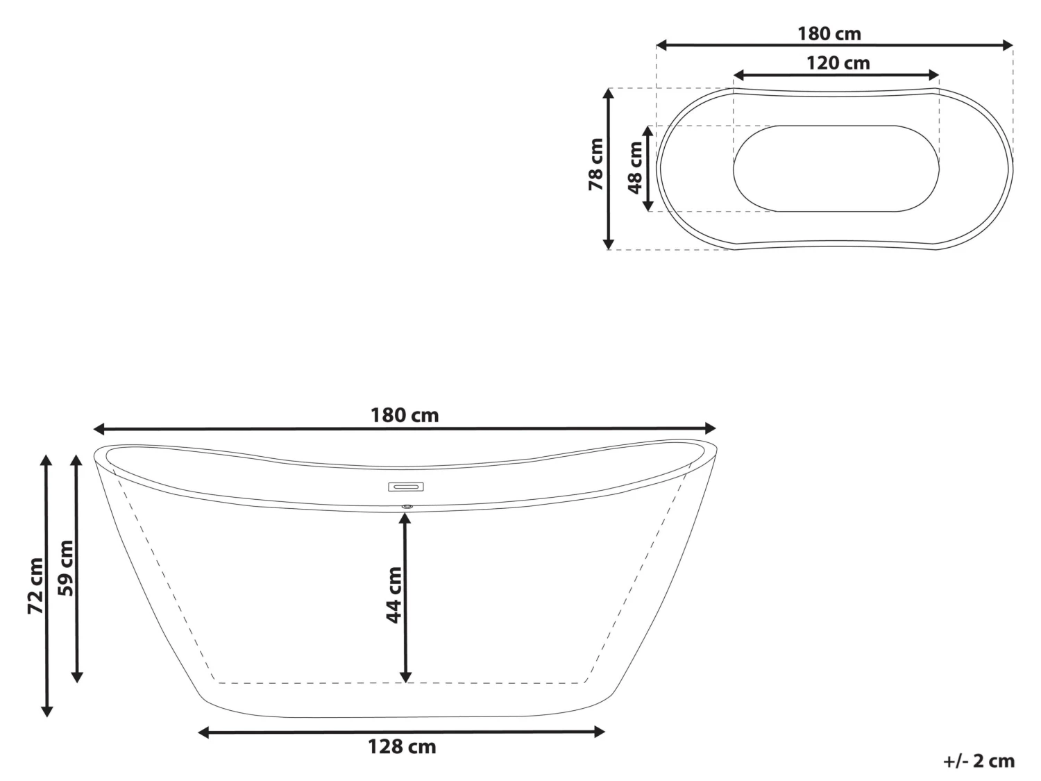 Freestanding Bath White ANTIGUA Various Sizes - Image 9