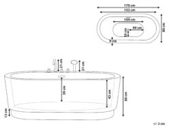 Freestanding Bath With Fixtures 1700 X 800 Mm Black EMPRESA -Cheap Furniture Store undef src sa picid 811224 type whitesh image