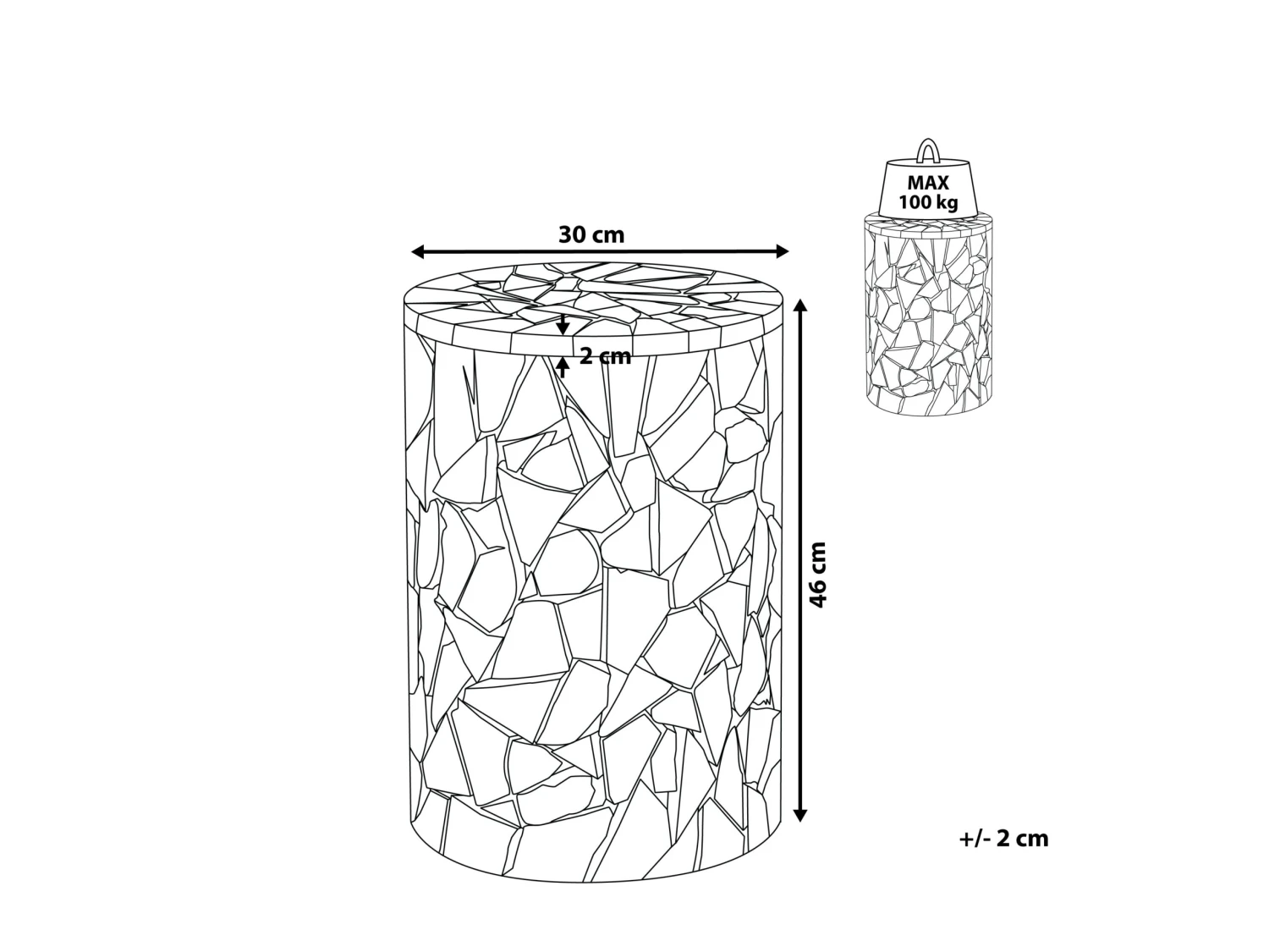 Teak Wood Side Table DAWSON - Image 8