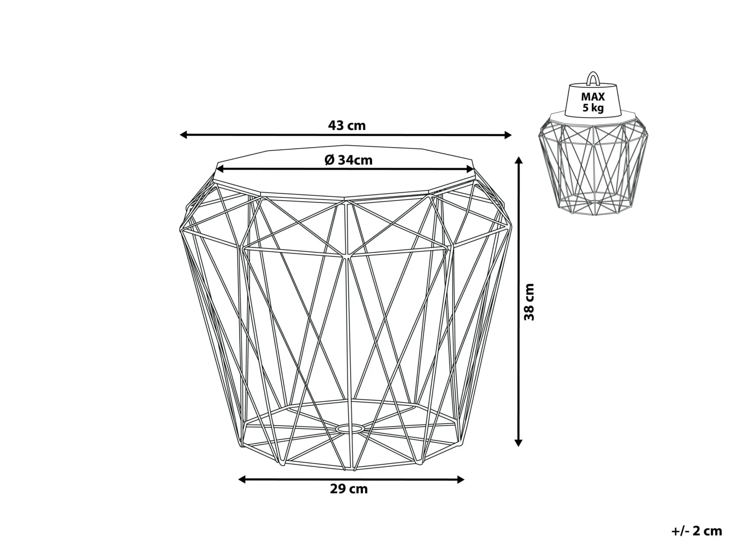 Geometric Side Table Black ELIDA - Image 8