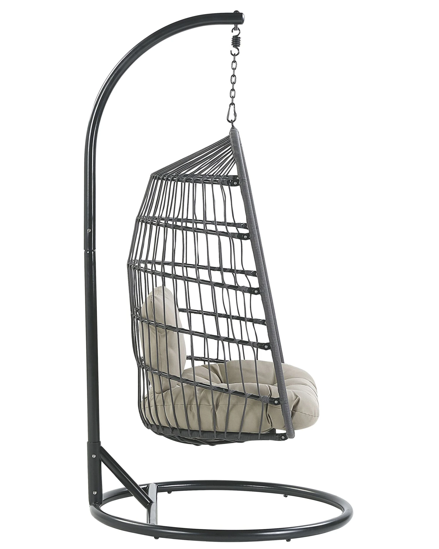 Hanging Chair With Stand Black ALLERA - Image 5