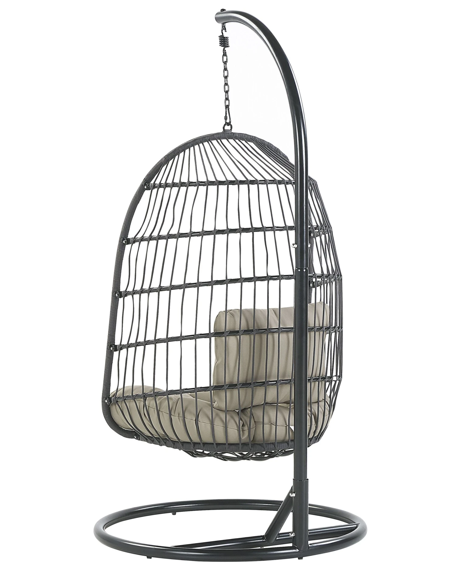 Hanging Chair With Stand Black ALLERA - Image 6