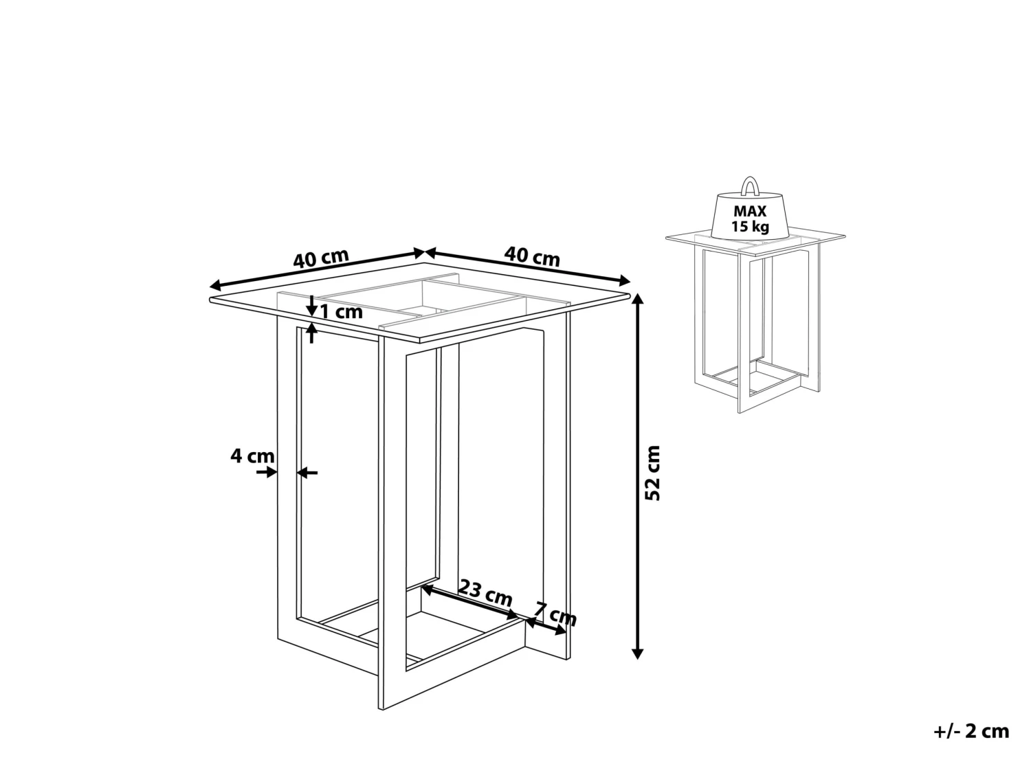 Glass Top Side Table Gold CRYSTAL - Image 7