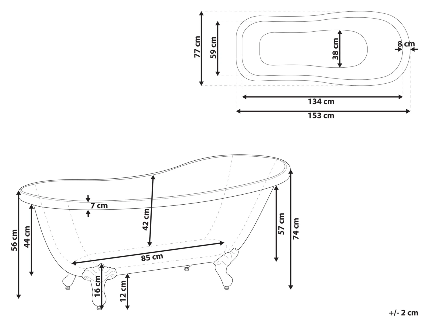 Freestanding Bath Black CAYMAN Various Sizes 12 Freestanding Bath Black CAYMAN Various Sizes - Image 10