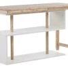 Convertible Desk With Bookshelf 120 X 45 Cm Light Wood And White CHANDLER -Cheap Furniture Store undef src sa picid 817697 type whitesh image