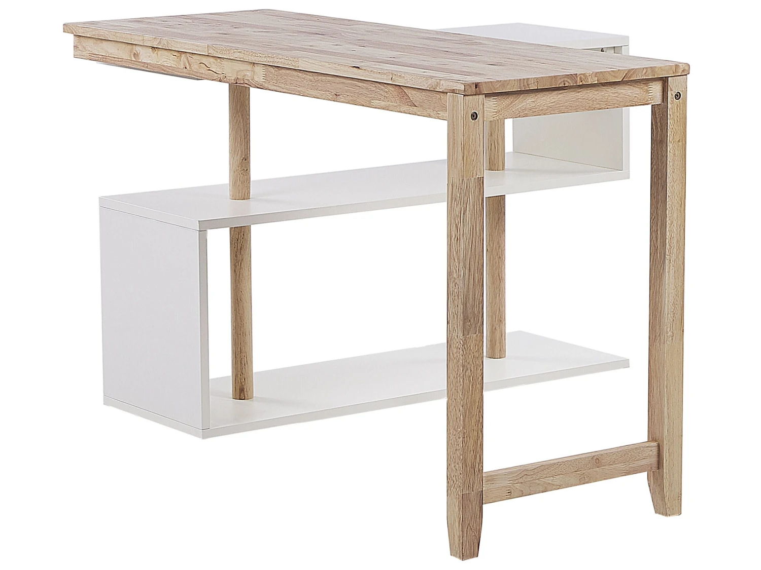 Convertible Desk With Bookshelf 120 X 45 Cm Light Wood And White CHANDLER - Image 5