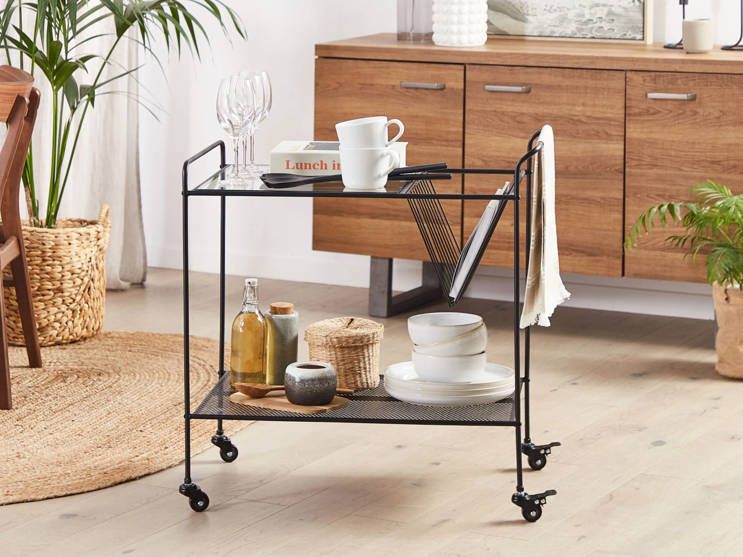 Metal Kitchen Trolley Black ALAMO - Image 2