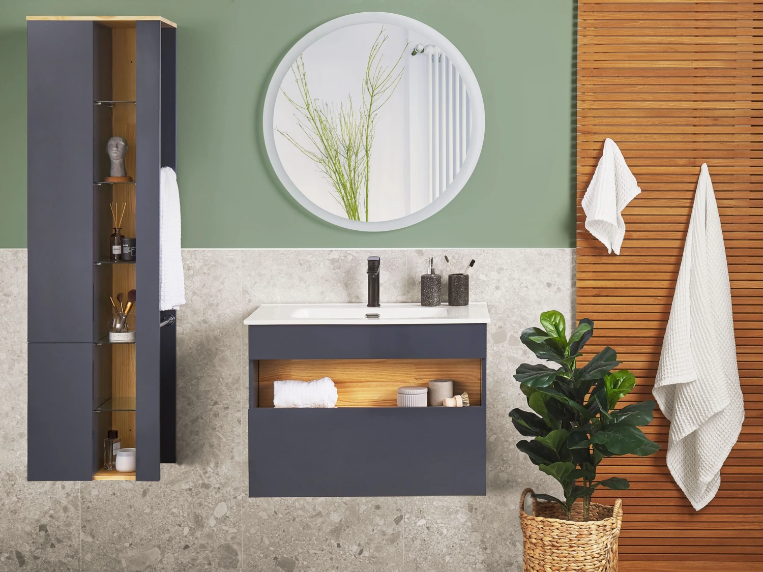 3 Piece Bathroom Furniture Set Grey FIGUERES 4 3 Piece Bathroom Furniture Set Grey FIGUERES - Image 3