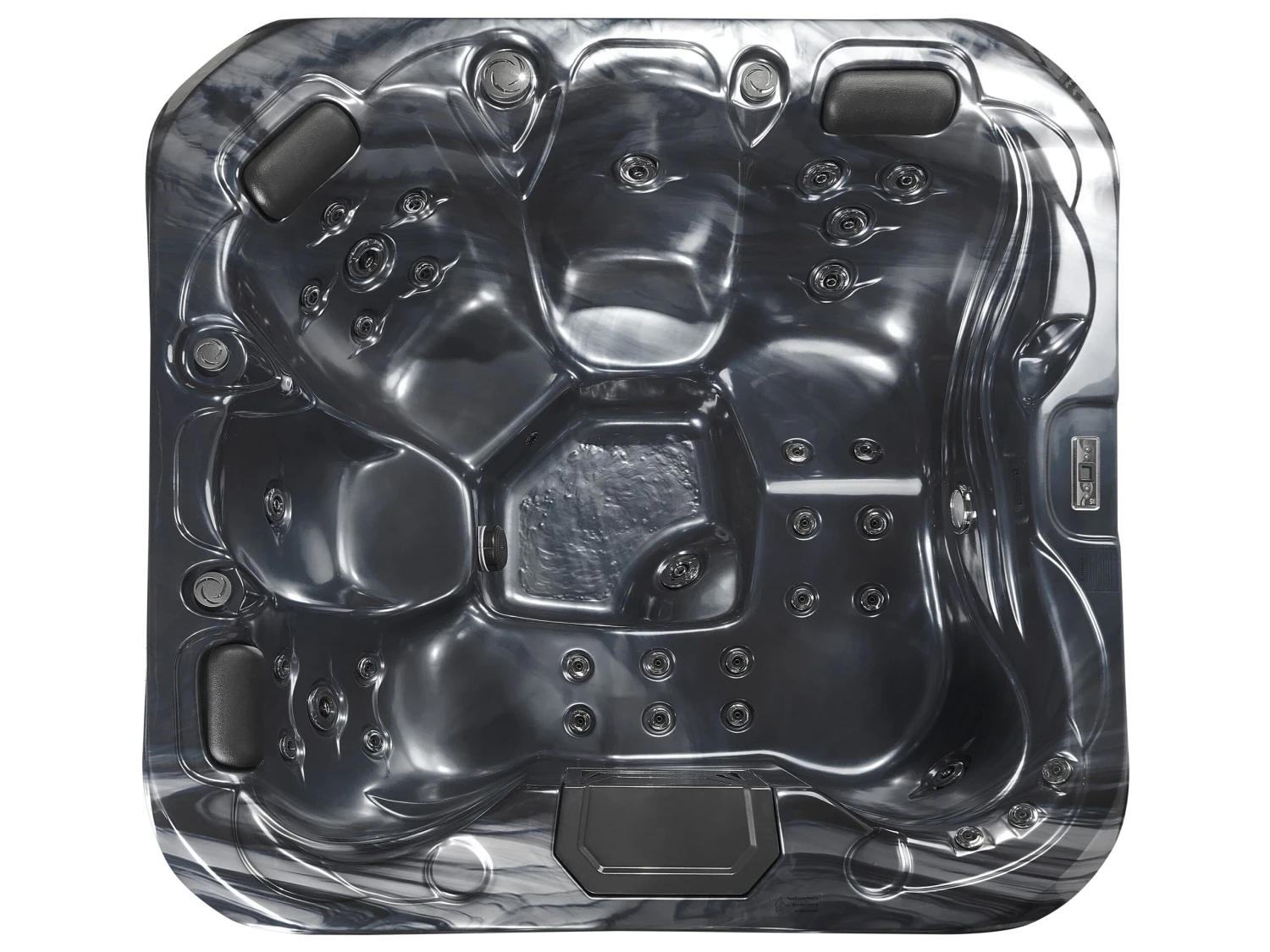 Square Hot Tub With LED Grey LASTARRIA 7 Square Hot Tub With LED Grey LASTARRIA - Image 5