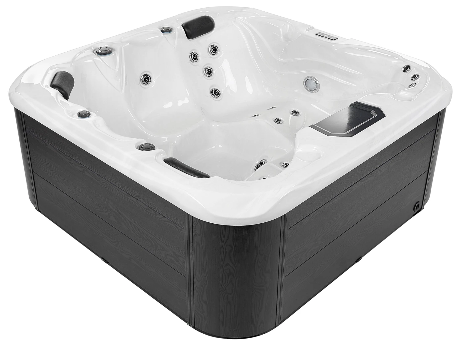 Square Hot Tub With LED White LASTARRIA 3 Square Hot Tub With LED White LASTARRIA