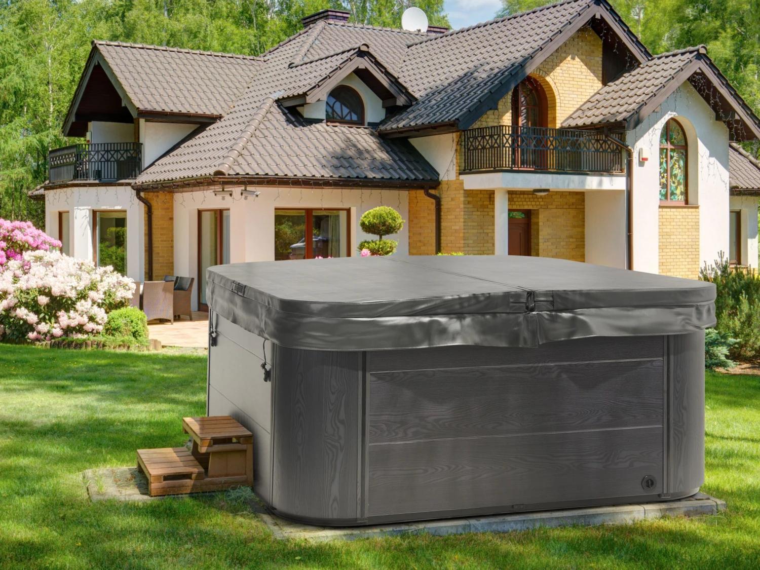 Square Hot Tub With LED White LASTARRIA 7 Square Hot Tub With LED White LASTARRIA - Image 5