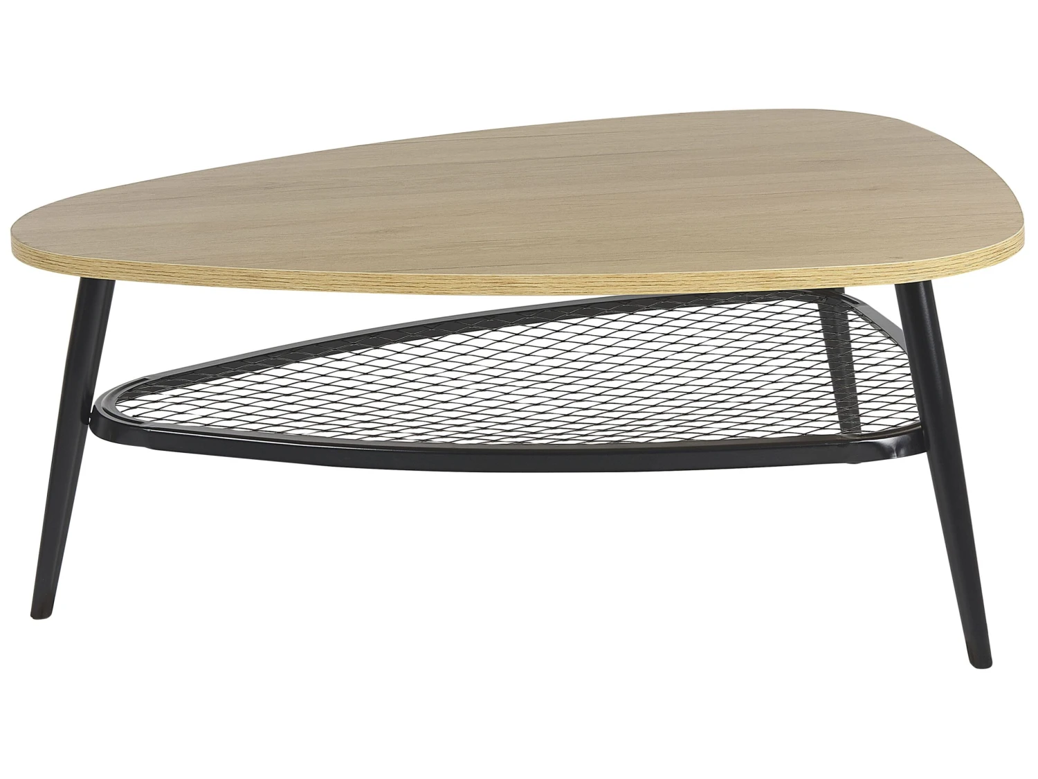 Coffee Table With Shelf Light Wood With Black DORENA - Image 4