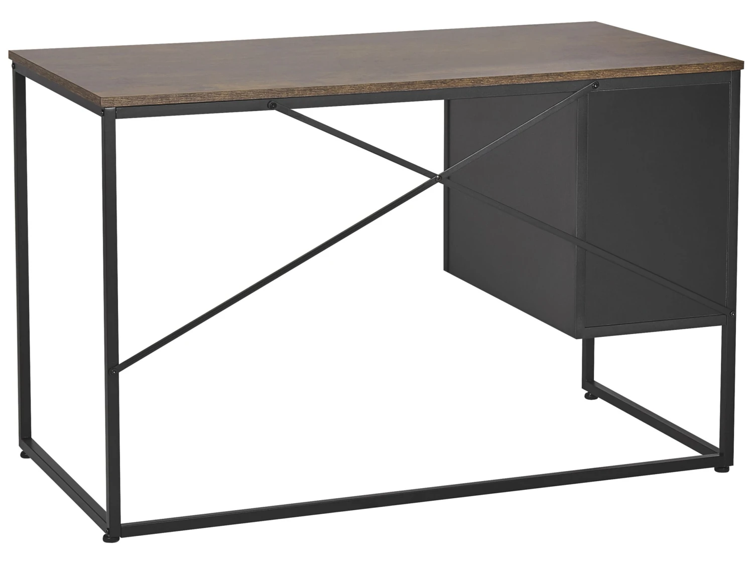 Home Office Desk With Cupboard 118 X 60 Cm Dark Wood With Black VINCE - Image 5