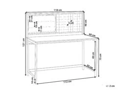 Home Office Desk 118 X 60 Cm Dark Wood With Black VINCE -Cheap Furniture Store undef src sa picid 821451 type whitesh image