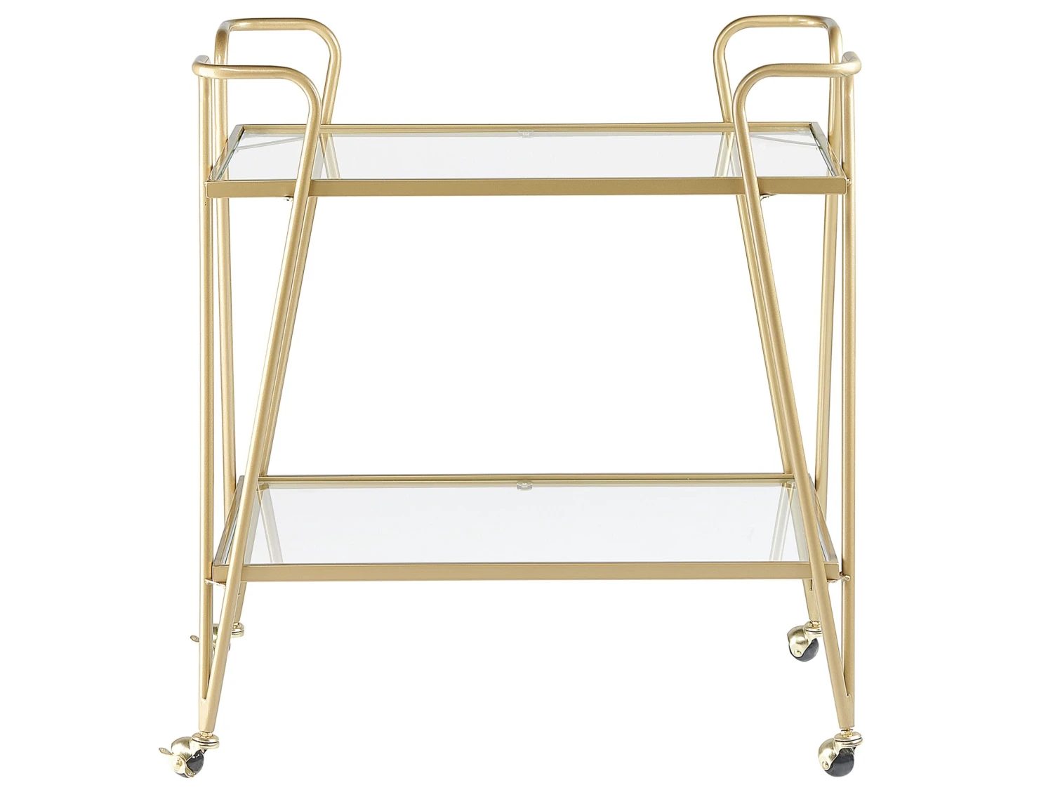 Metal Drinks Trolley With Glass Top Gold NOTI 5 Metal Drinks Trolley With Glass Top Gold NOTI - Image 3