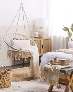 Macrame Hanging Chair White GABELLA -Cheap Furniture Store undef src sa picid 821566 type whitesh image
