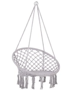 Macrame Hanging Chair Grey GABELLA -Cheap Furniture Store undef src sa picid 821576 type whitesh image