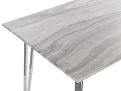 Dining Table 120 X 70 Cm Marble Effect With Silver GREYTON -Cheap Furniture Store undef src sa picid 821700 type whitesh image